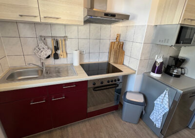 Ferienwohnung Fürstenberg "Taube", Kleine Einbauküche