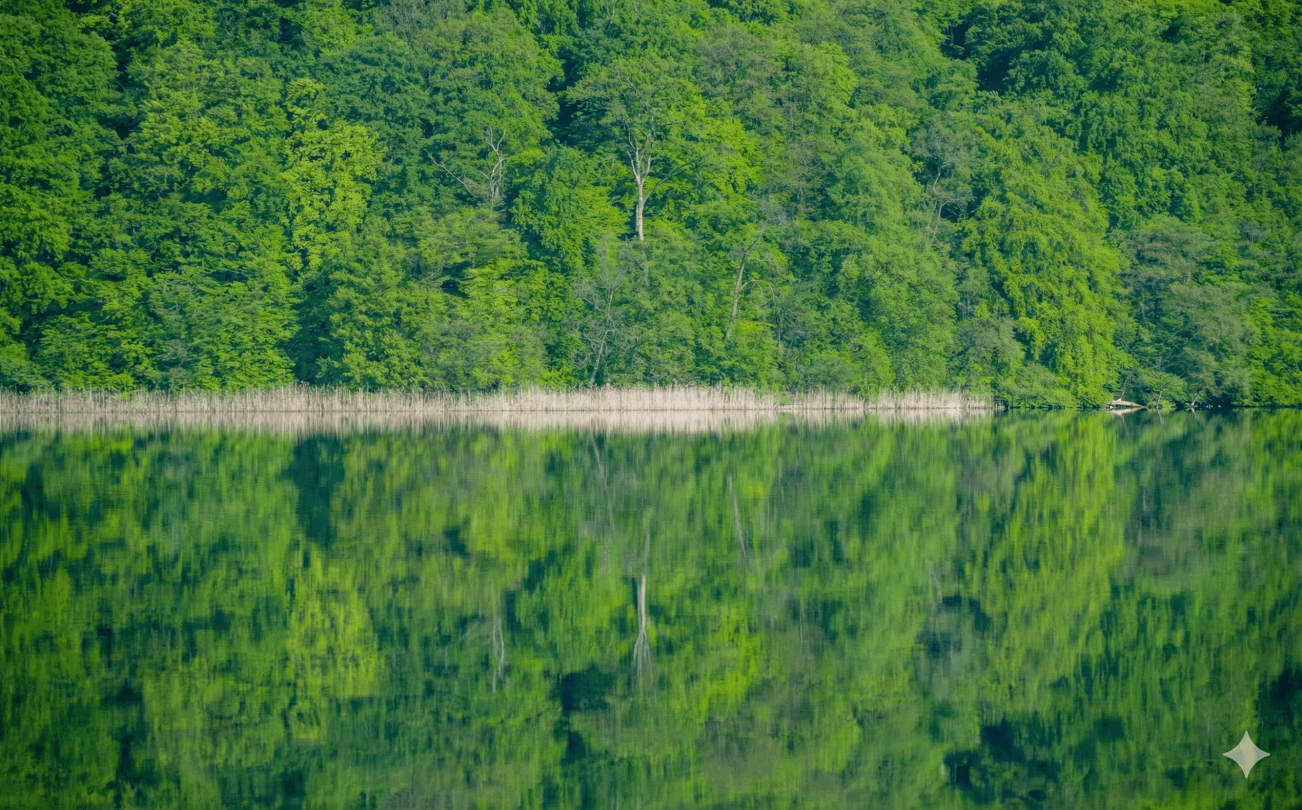 Röblinsee mit Wald bis ans Ufer bei Fürstenberg/Havel